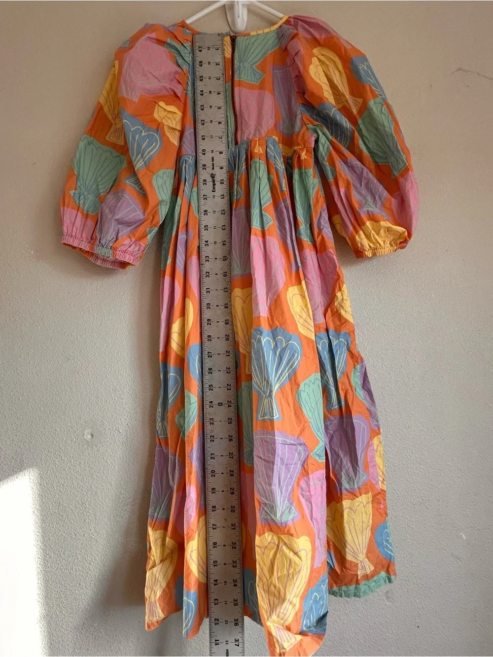 STELLA MCCARTNEY Kids' Seashell Print Puff Sleeve Dress In Multicolour Sz 12
